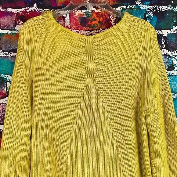 J. Jill Lime Green Knit Long Tunic Sweater Size Medium - Picture 8 of 8